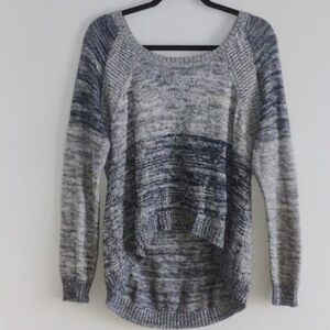 Silver Jeans Co. Brand New Grey And Blue High Low Size Large 3/4 Sleeves Sweater